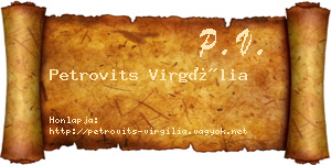 Petrovits Virgília névjegykártya